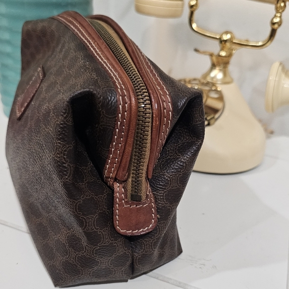 Vintage Celine Macadam Coated Canvas Cosmetic Pouch. - Picture 5 of 17